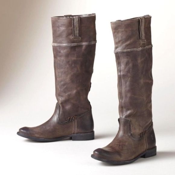 Frye Shoes - FRYE Womens Shirley Artisan Vintage Leather Light Brown Riding Boots